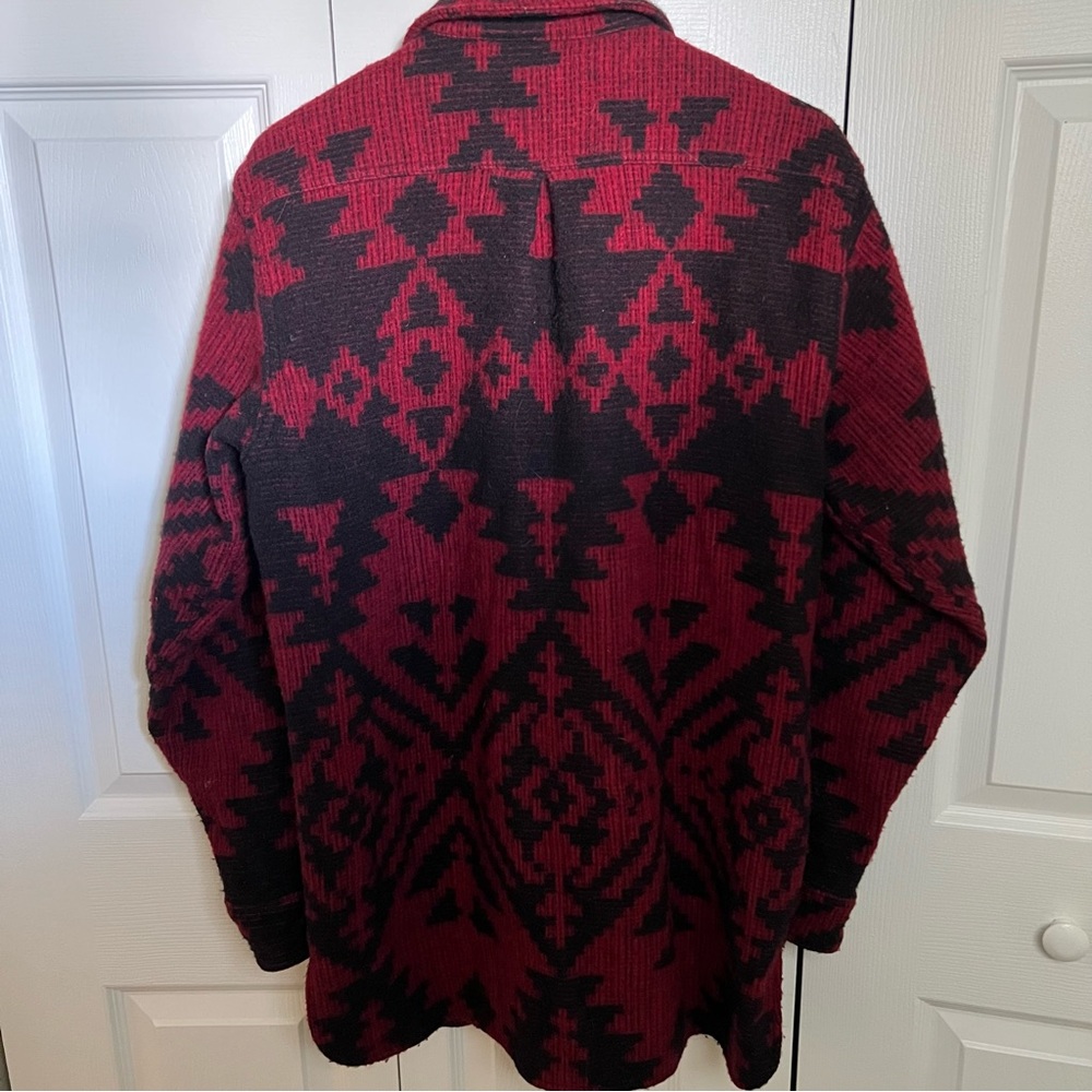 Vintage Woolrich Red & Black Checkered Heavy Wool Blend Men’s Jacket Size Medium